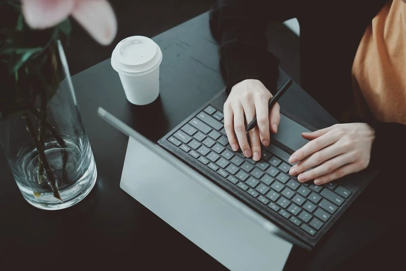 Professional working with a laptop